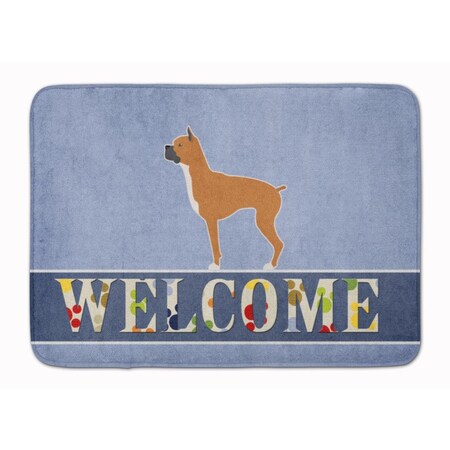 Carolines Treasures Boxer Welcome Machine Washable Memory Foam Mat BB5557RUG